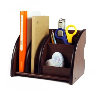 Multifunction wooden pen holder,desk organizer