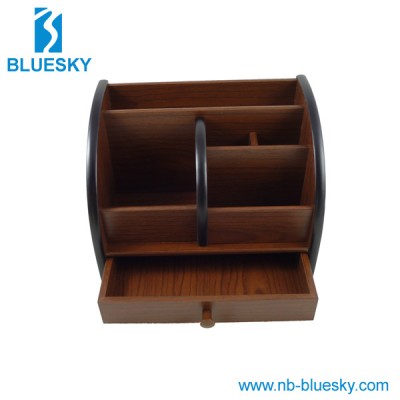 Office suppliers wooden condiments caddy