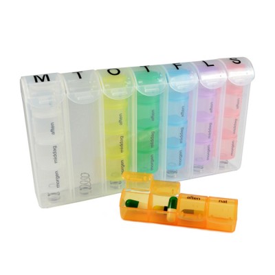 Best-Selling Wholesale 7 Days Weekly Colorful Four Times A Days Pill Box Pill Case Pill Organized