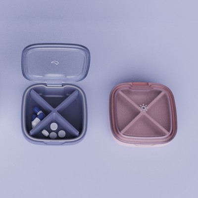 2020 new design top grade pellucid pill box 4 grids for  vitamins