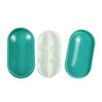 hot sale portable 6 parts capsual shaped pill box pill case